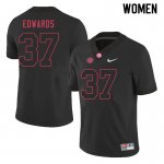 NCAA Women's Alabama Crimson Tide #37 Jalen Edwards Stitched College 2020 Nike Authentic Black Football Jersey HG17S76QF